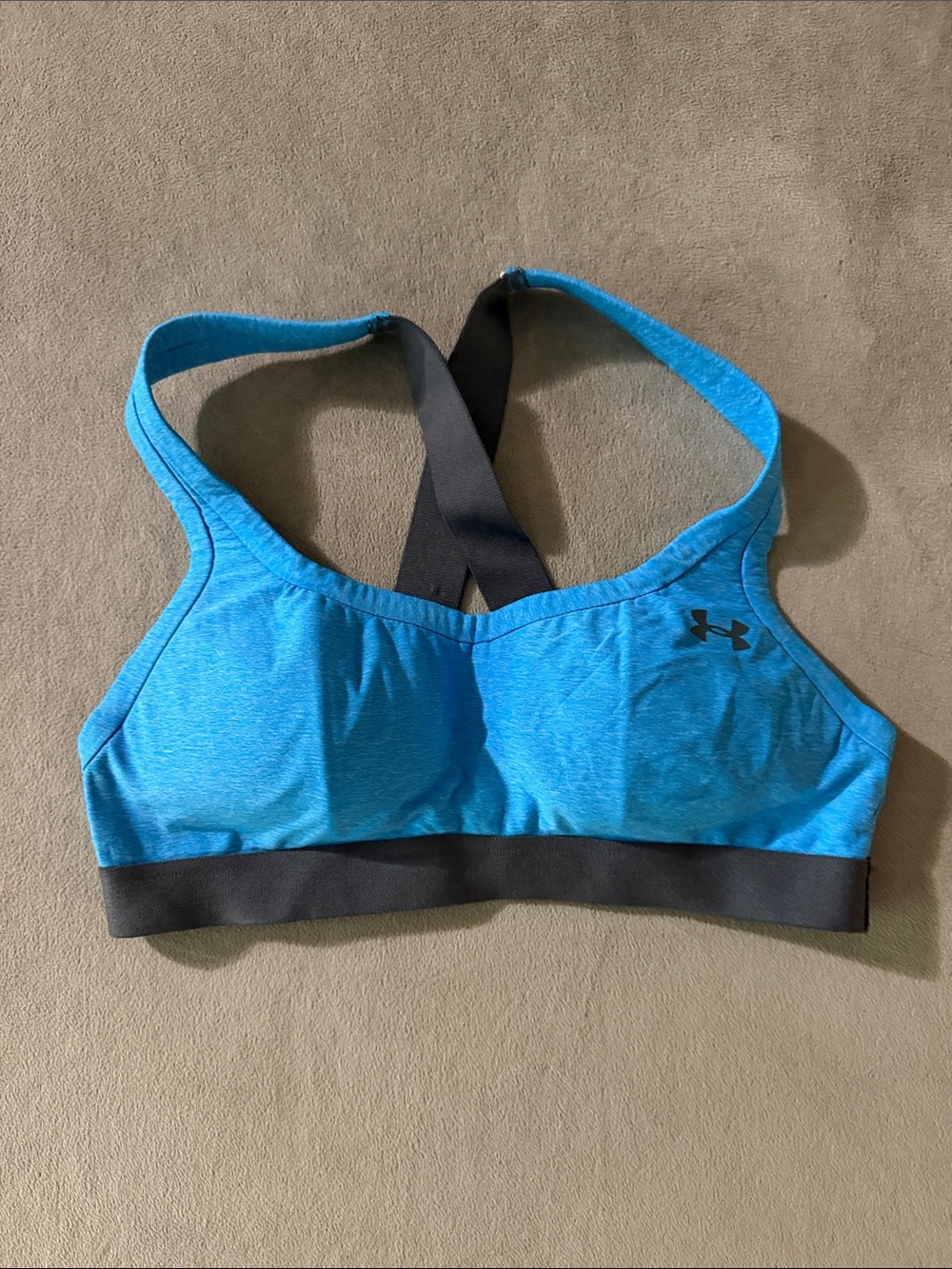 Under Armour Turquoise Blue Racerback Sports Bra with Black Band